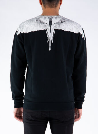 FELPA WINGS REGULAR CREWNECK, 1001BLACKWHITE, small