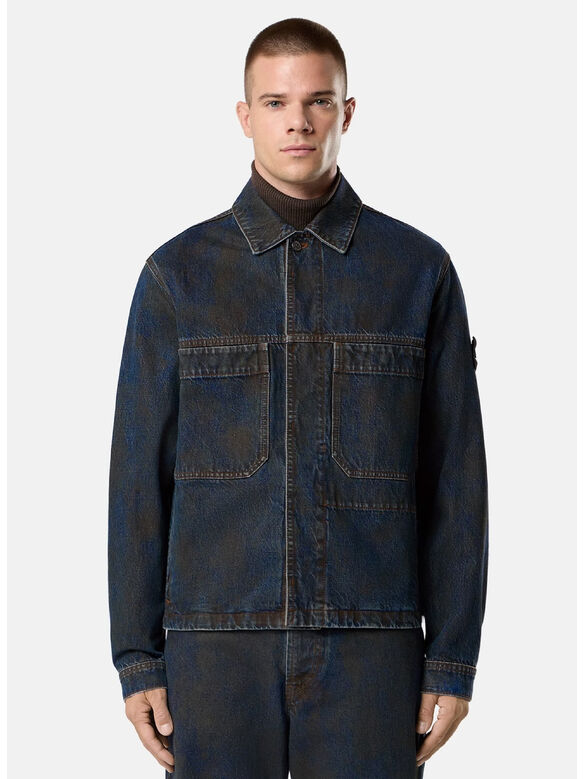 JACKET BIKER, VJ229 BLUE BLACK, medium