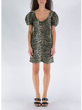 ABITO CORTO COTTON GATHERED U-NECK, 365 BIG LEOPARD, thumb