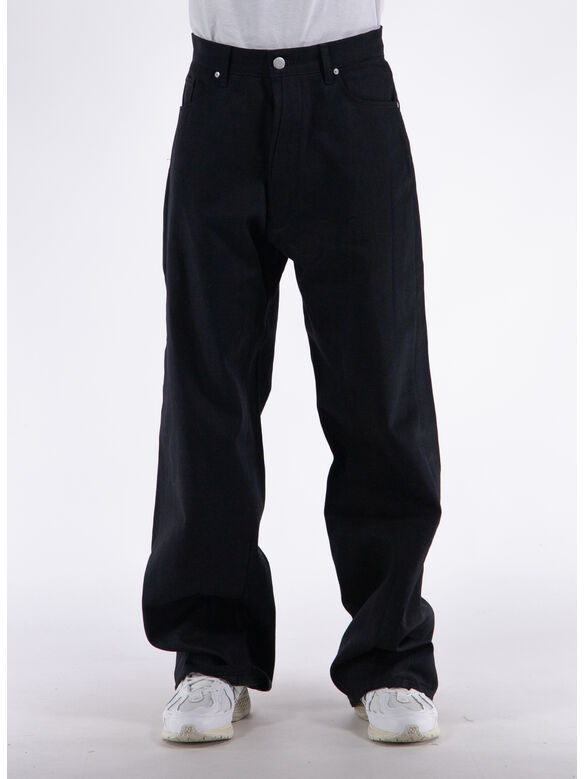 JEANS WIDE, D02-RR7276 BLACK DENIM RAW, medium