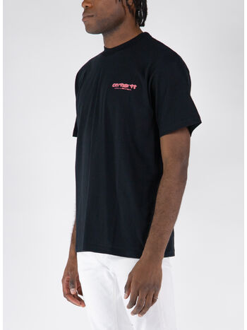 T-SHIRT INK BLEED, 0IXXX BLACK/PINK, small