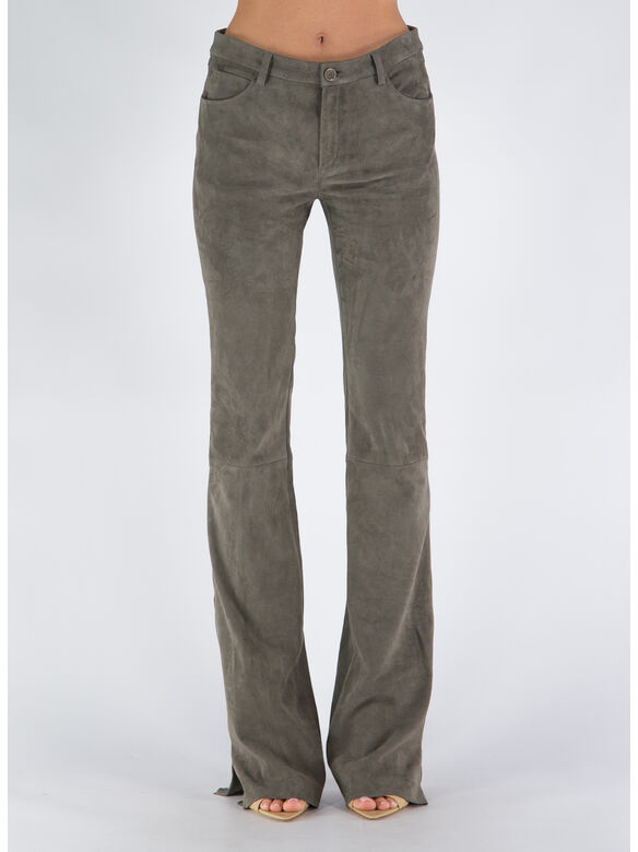 PANTALONE FLARED STRETCH, 5257 FLINT GREEN, medium