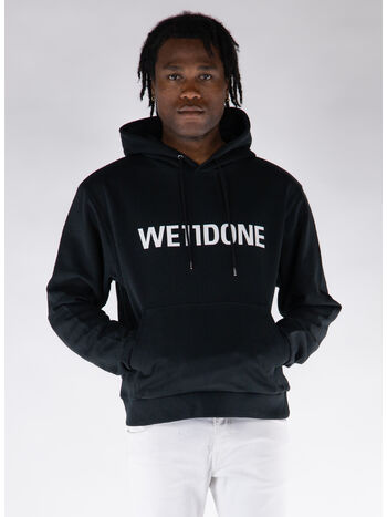 FELPA HOODIE BASIC LOGO FITTED, BLACK, small