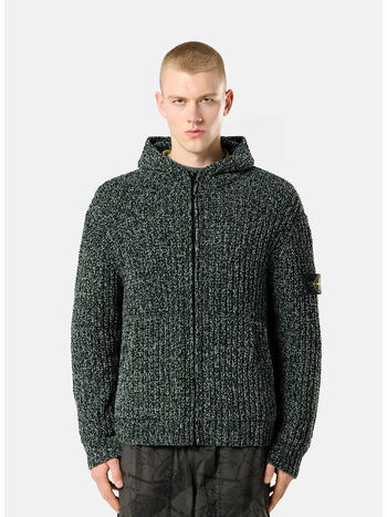 MAGLIONE MOULIN&Eacute; COTTON CHENILLE, V0M5S DARK GREEN MELANGE, small