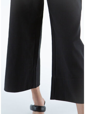 PANTALONE CROPPED WIDE COTTON SUTING, 099 BLACK, small
