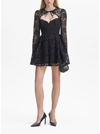 ABITO CORTO IN PIZZO, BLACK, small