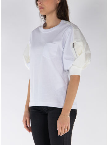 MAGLIA IN NYLON TWILL COTTON, 101 WHITE, small