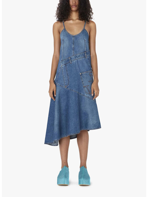 ABITO IN DENIM CON DESIGN ATTORCIGLIATO, 804 LIGHT BLUE, large