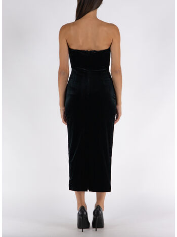 ABITO MIDI VELVET STRAPLESS, BLACK, small