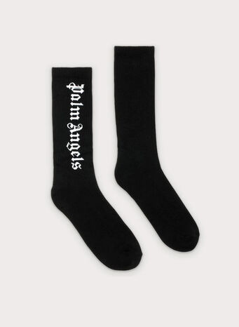 CALZE CON LOGO, 1001BLACKWHITE, small
