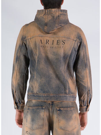 GIACCA ACID WASH HOODED DENIM, PCH PEACH, small