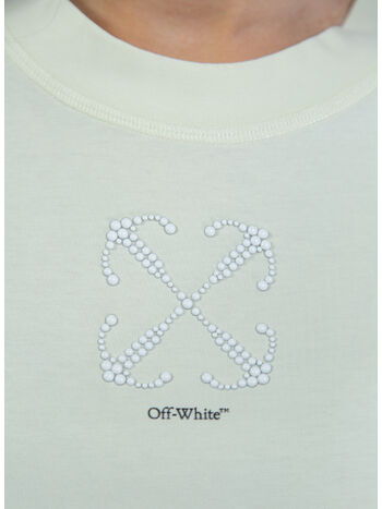 T-SHIRT SMALL ARROW PEARLS CROP, , small
