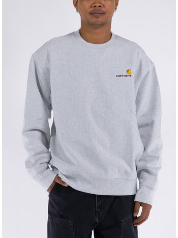 FELPA GIROCOLLO AMERICAN SCRIPT, 482XX ASH HEATHER, small