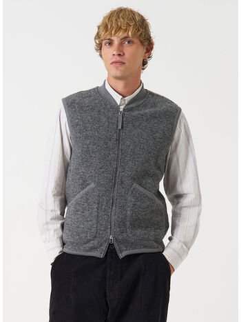 GILET ZIP WAISTCOAT, GREY MARL, small