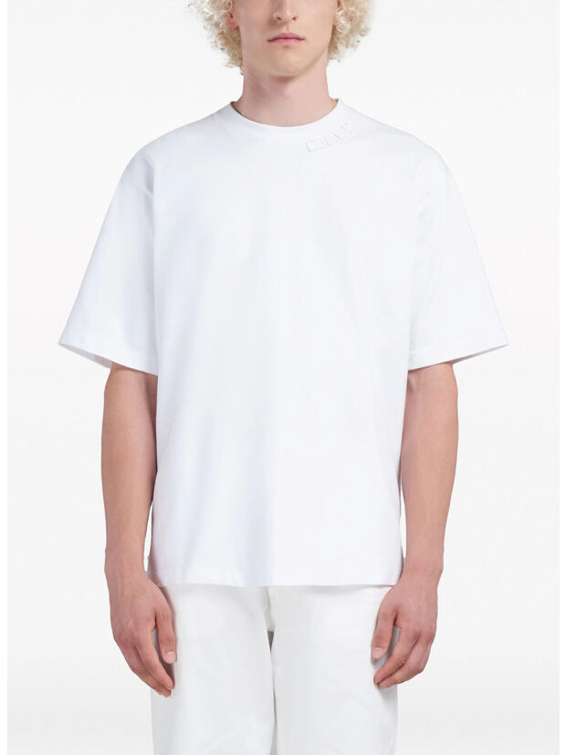 T-SHIRT OVERSIZE IN COTONE BIOLOGICO, 00W01 LYLY WHITE, large