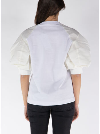 MAGLIA IN NYLON TWILL COTTON, 101 WHITE, small