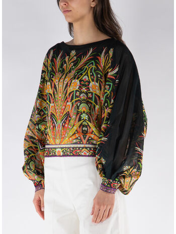 BLUSA CON STAMPA, X0810 NERO, small