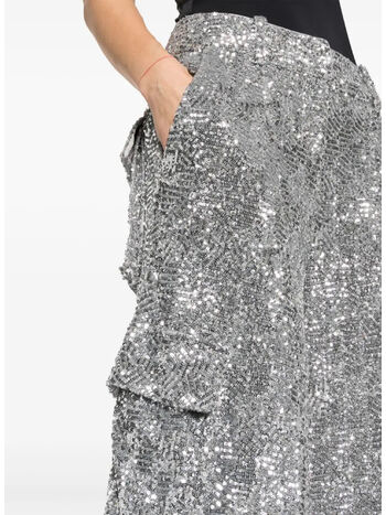 PANTALONE CARGO SEQUINS, SILVER, small
