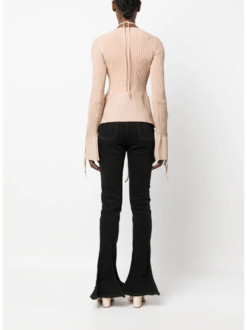 CARDIGAN RIBBED KNIT CARDIGAN WITH CUT-OUT, 0475 001 NUDE, small