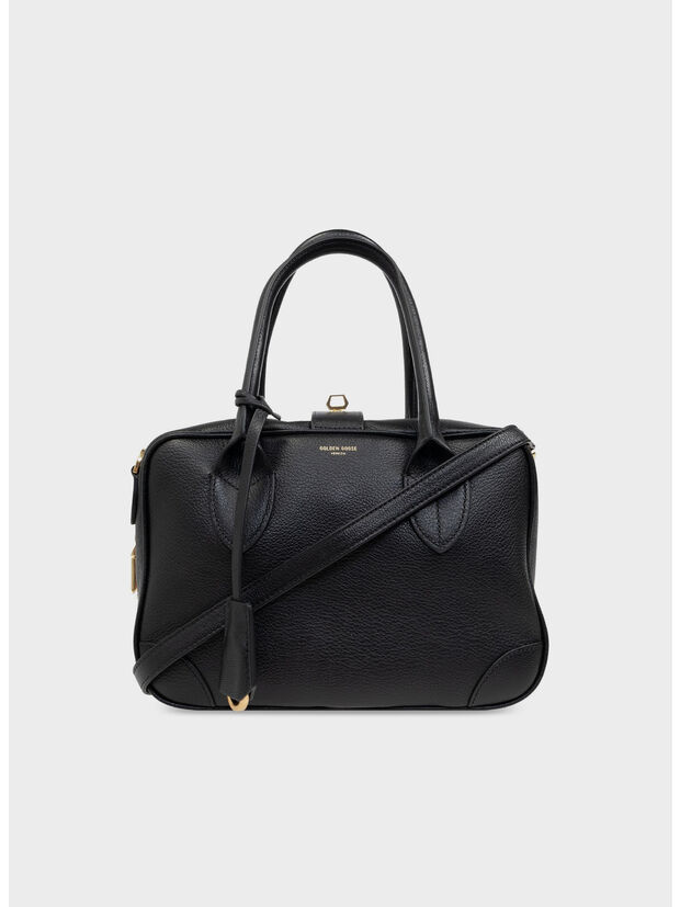 BORSA TOTE IN PELLE VENEZIA, 90100 BLACK, large