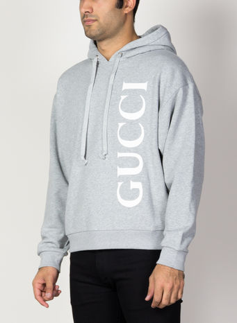 FELPA CON CAPPUCCIO E STAMPA GUCCI, 1039, small