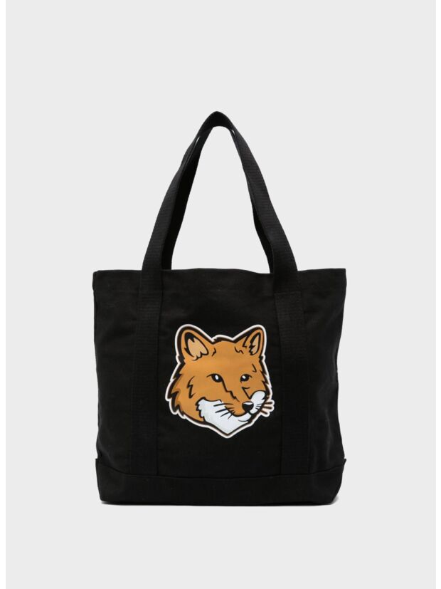 BORSA TOTE FOX HEAD, P199 BLACK, large
