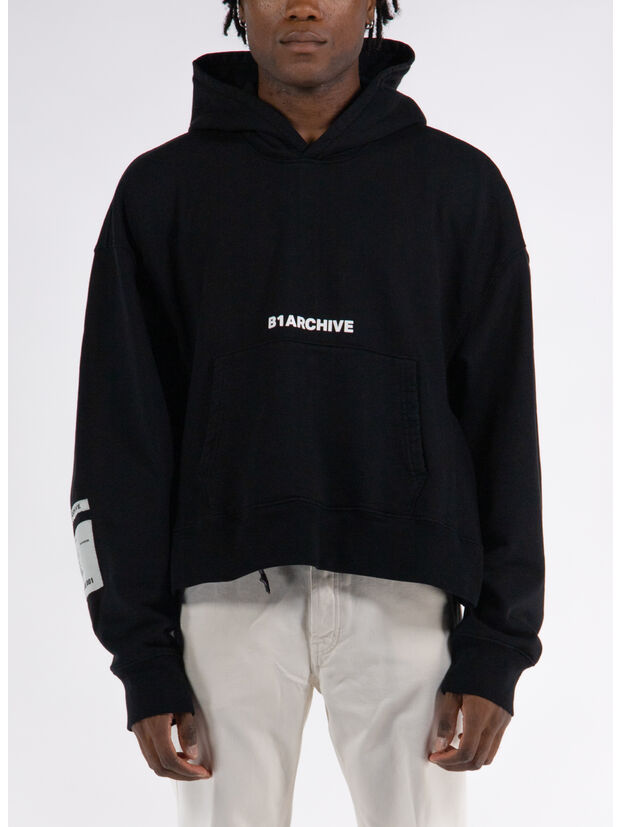 FELPA HOODIE SHORT, K02-800 HEAVY TERRY BLACK, large