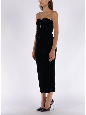 ABITO MIDI VELVET STRAPLESS, BLACK, small