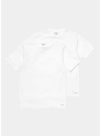 T-SHIRT STANDARD CREW NECK 2 PACK, 931XX WHITE/WHITE, small