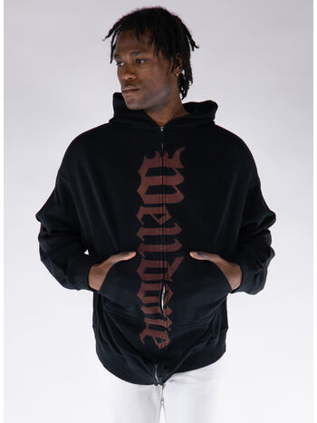 FELPA HOODIE FLARE ZIP-UP, BLACK, small