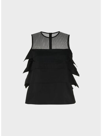 PULLOVER CHIFFON MIX COTTON POPLIN, 001 BLACK, small