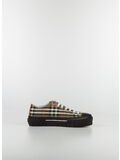 SCARPA SNEAKERS IN COTONE CON STAMPA CHECK, A8894 BIRCH BROWN IP CHK, thumb