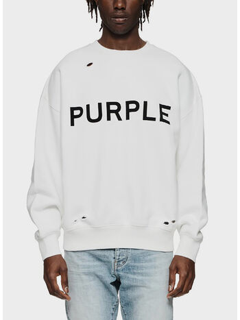 FELPA FLEECE CREWNECK, HCWW BRILLIANT WHITE WORD, small