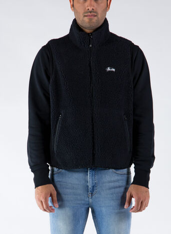SMANICATO BLOCK SHERPA VEST, BLACK, small