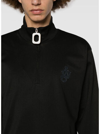 FELPA ANCHOR MEZZA ZIP, 999 BLACK, small