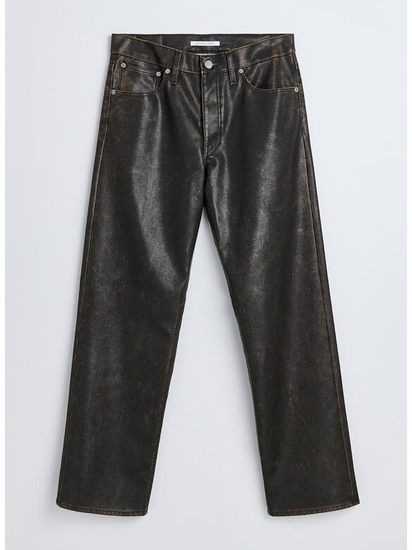 PANTALONE VINTAGE IN ECOPELLE, 170 VINTAGE BROWN, medium