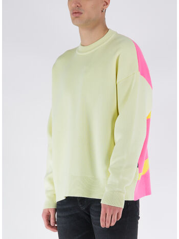 MAGLIONE INTARSIA, 5959LIMEGREEN , small