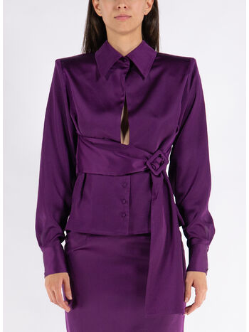 CAMICIA THE GIA DOUBLE, AUBERGINE, small