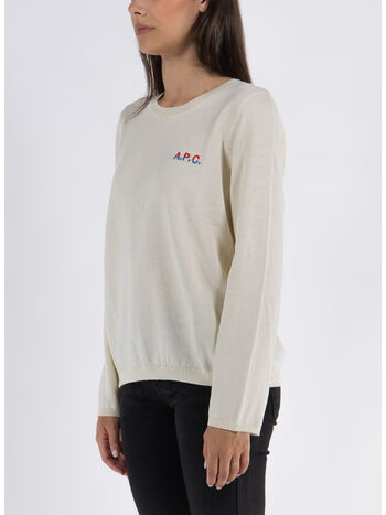 PULLOVER PULL ALBANE, TAW ECRU /ROUGE, small
