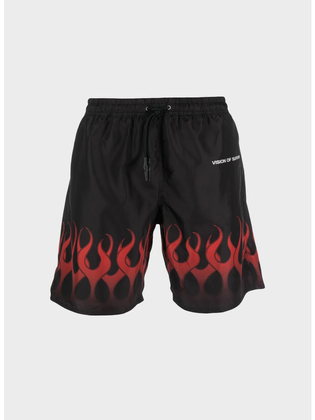 COSTUME WITH RED FLAME, BLACK, large
