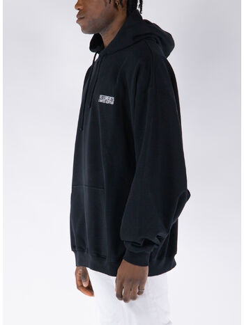 FELPA HOODIE EMBROIDERED LOGO, BLACK, small
