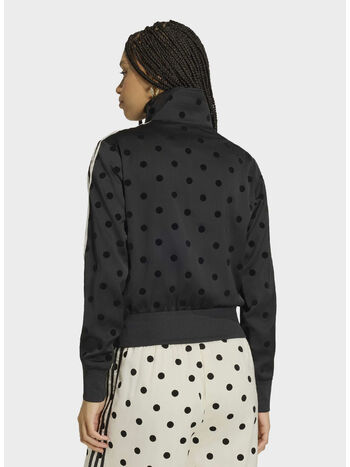 TRACK TOP SATIN POLKA, BLACK, small