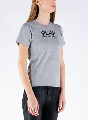 T-SHIRT PLAY LOGO, GREY, small