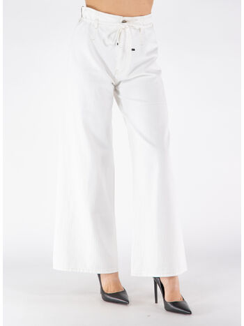 JEANS CULOTTE CON CINTURA, W0111 BIANCO, small