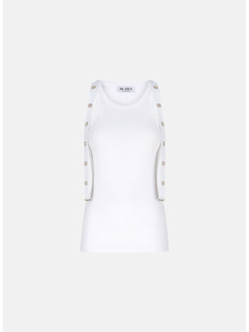 CANOTTA A COSTE CON CINTURINO, 001 WHITE, small
