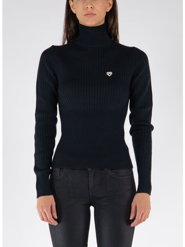 PULLOVER RIB HIGH NECK, 04 BLACK, large