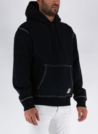 FELPA CONTRAST STITCH LABEL, BLACK, small