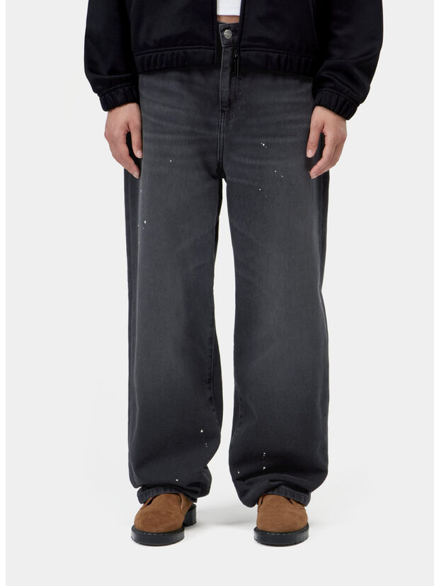 PANTALONE ARIN, 89EJ Black, destroy wash, splatter, large