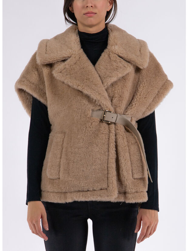 CAPPA GILET IN TESSUTO TEDDY, 001, large