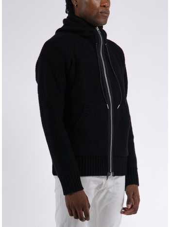 MAGLIONE KNIT BLOUSON, 001 BLACK, small